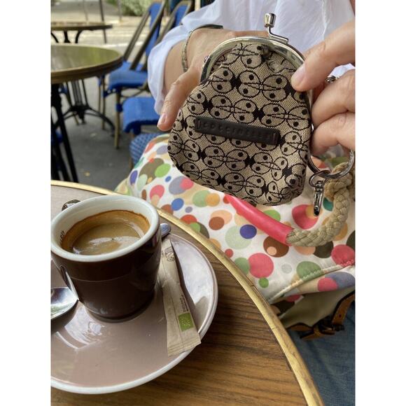 COCCINELLE Italy Luxury Elegant Coin Purse Holder with keychain - Picture 5 of 11